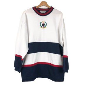 NWT Vintage Jennifer Moore Activewear Crest Crew Neck Oversized Sweater L (XXL)